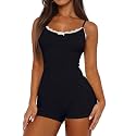 Lacozy Pajamas for Women Summer Lace Onesie Romper Sexy Pjs Cute Loungewear