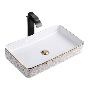 lactose ceramic wash basin  table top countertop wash basin for bathroom living room dining room hotel amp restaurant  european style tabletop wash basin sink rectangle  24x14x10 in