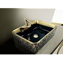 LACTOSE Ceramic Wash Basin | Table Top Countertop Wash Basin for Bathroom Living Room Dining Room Hotel &amp; Restaurant | European Style Tabletop Wash Basin Sink Rectangle – 24x14x9 IN
