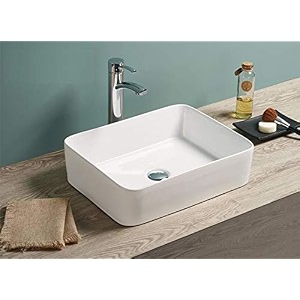 lactose ceramic wash basin  table top countertop wash basin for bathroom living room dining room hotel amp restaurant  european style tabletop wash basin sink white rectangle  18x13x6 in