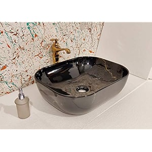 lactose ceramic wash basin  table top countertop wash basin for bathroom living room dining room hotel amp restaurant  european style tabletop wash basin sink blue rectangle  18x13x6 in