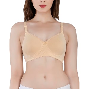 Womens Seamless Padded Non Wired Cotton Stretch