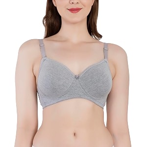 Womens Seamless Padded Non Wired Cotton Stretch