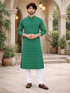 ladsloom men printed straight kurta