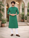 LADSLOOM Solid Pure Cotton Straight Kurta for Men (Dark Green)