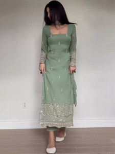 LADUDI PISTA WOMEN Embroidered Kurta Trouser Pant