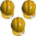 LADWA Yellow Heavy Duty Superior Safety Helmet, ISI Marked Protective Hard Hat for Construction, Factory and Industrial Safety Work (Pack of 3)