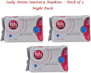 lady anion anion sanitary napkins - night use- xl -290mm - pack of 3 sanitary pad pack of 3