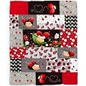 Lady-Bug Plaid Baby Blanket Gifts Super Soft Lady-Bug Toddler Blanket for Boys Girls, Newborn, Infant Nursery Crib 30x40 in for Pet/Toddler