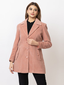 LADY LEAF Suede Self Design Coat
