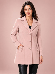 LADY LEAF Suede Self Design Coat