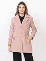 LADY LEAF Suede Self Design Coat