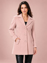 LADY LEAF Suede Self Design Coat
