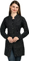 lady willington Checkered Round Neck Casual Women Black Sweater