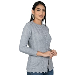 lady willington women woolen round neck cardigan sweater heavy front long kadai cardigan winter wear pure wool cardigan for women free size cotty warm cardigans with side pockets