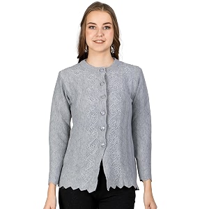 lady willington women woolen round neck cardigan sweater heavy front long kadai cardigan winter wear pure wool cardigan for women free size cotty warm cardigans with side pockets 3xl grey