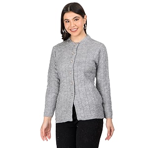 Lady Willington Women Woolen Round Neck Self