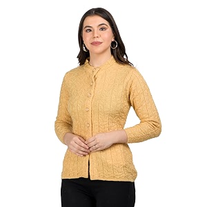Lady Willington Women Woolen Round Neck Self