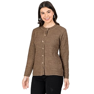 Lady Willington Women Woolen Round Neck Self