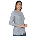 LADY WILLINGTON Women Woolen Round Neck Cardigan Sweater Heavy Front Long Kadai Cardigan Winter Wear Pure Wool Cardigan for Women Free Size Cotty Warm Cardigans with Side Pockets