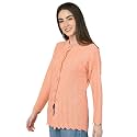 LADY WILLINGTON Women Woolen Round Neck Cardigan Sweater Heavy Front Long Kadai Cardigan Winter Wear Pure Wool Cardigan for Women Free Size Cotty Warm Cardigans with Side Pockets