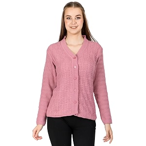Lady Willington Women Woolen V-Neck Self Design