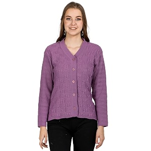 Lady Willington Women Woolen V-Neck Self Design