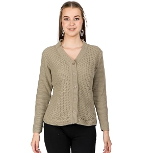 Lady Willington Women Woolen V-Neck Self Design