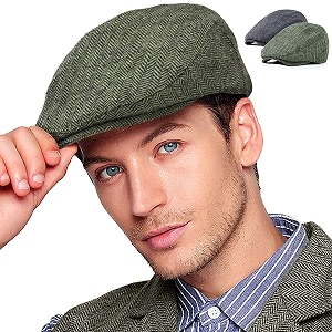 ladybro 2 pack newsboy hats for men wool scally cap mens flat cap stylish winter cap for man - monkey cap amp beanie cap for men