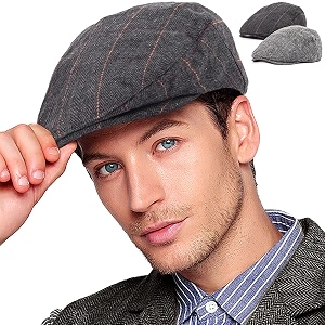 ladybro 2 pack newsboy hats for men wool scally cap mens flat cap stylish winter cap for man - monkey cap amp beanie cap for men