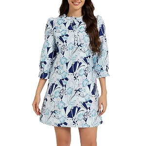 Ladyful Womens Floral Jacquard Dress Cocktail Mini