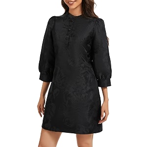 Ladyful Womens Floral Jacquard Dress Cocktail Mini