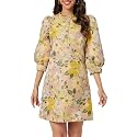 Ladyful Women39s Floral Jacquard Dress Cocktail Mini