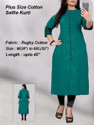 Ladylaz Striped Cotton Blend Straight Kurta for Women (Green)