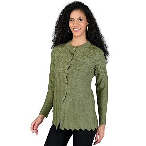 LADYWILLINGTON Women Woollen Round Neck Sweater Heavy