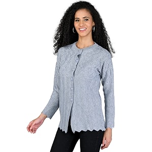 LADYWILLINGTON Women Woollen Round Neck Sweater Heavy