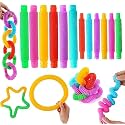 Pop it Fidget Pipe Tube Toy, The Pop Sound Ring Connection Pop it Fidget Toy Music Tubes for Kids and Adults, Best Gift for All Ag
