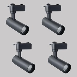aluminium spectra 10 watt black colour tunable led track light spot lightfocus light  flexible rotatable light head  track way not included  pack of 4 black 10 watt
