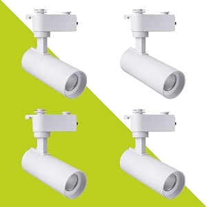 aluminium spectra 10 watt white colour tunable led track light spot lightfocus light  flexible rotatable light head  track way not included  pack of 4