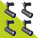 Aluminium Spectra 20 Watt Black Colour Tunable Led Track Light, Spot Light/Focus Light | Flexible Rotatable Light Head | Track Way Not Included | Pack Of 4