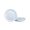 LaGlint 10.5 Inch Dinner Plate Set of 6, Navy Floral Opal Glass Plates