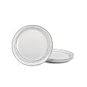 LaGlint 10.5 Inch Dinner Plate Set of 6, Blue Geometric Opal Glass