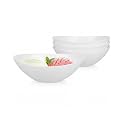 LaGlint 12 OZ Ice Cream Bowl Set of 6, 6 Inch White Opal Glass