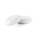 LaGlint 30 OZ Opal Glass Pasta Bowls Set of 6, White 8.5 Inch