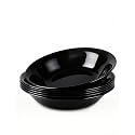 LaGlint 34 OZ Opal Glass Pasta Bowls Set of 6, Black 9.5 Inch