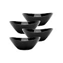 LaGlint 43 OZ Oval Serving Bowl Set of 4, 9 Inch Black Opal Glass