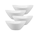 LaGlint 43 OZ Oval Serving Bowl Set of 4, 9 Inch White Opal Glass
