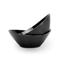 LaGlint 66 OZ Salad Bowl Set of 2, 10 Inch Black Opal Glass Oval