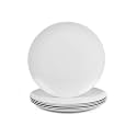 LaGlint 7.5 Inch Appetizer Plate Set of 6, White Opal Glass Plates