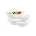 LaGlint Oval Serving Bowls Set of 4, 12/20/43/66 OZ White Opal Glass